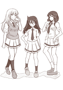 Обложка «Watashi ga Motenai no wa Dou Kangaetemo Omaera ga Warui! - A Strange Sense of Distance Between Katou-san and Yuri-chan»